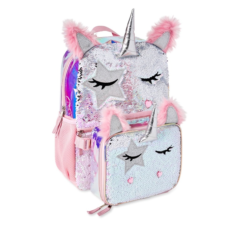 Wonder Nation Girls 17" Laptop Backpack with Lunch Bag 2-Piece Set